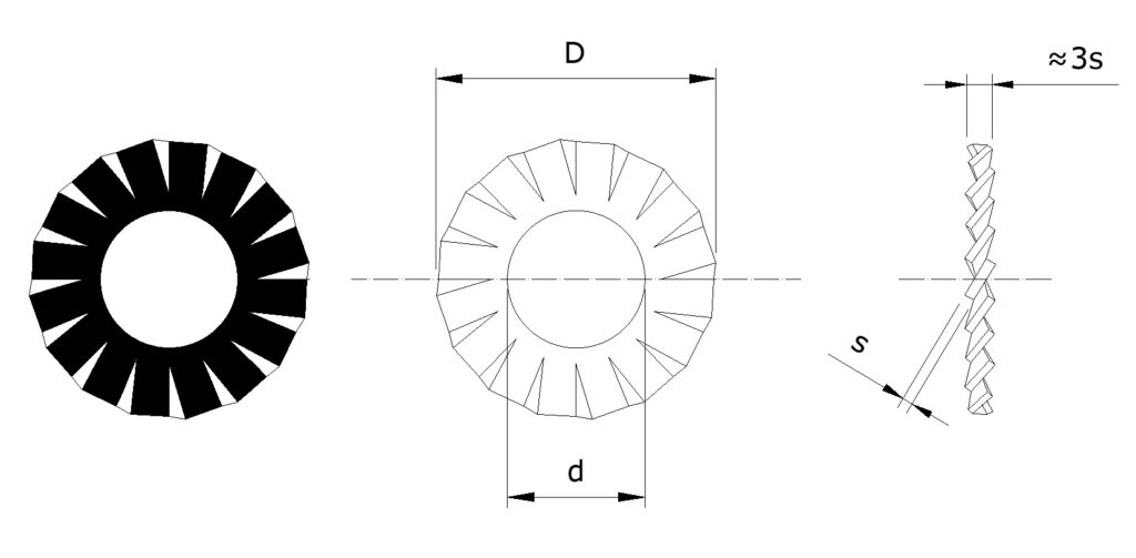 DIN 6907 arandela prisionera, tornillos